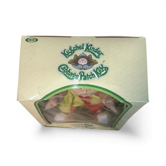 Vtg Kuschel Kinder Cabbage Patch Kids Doll 1983 Arxon Yellow Dress Box German - Picture 5 of 14